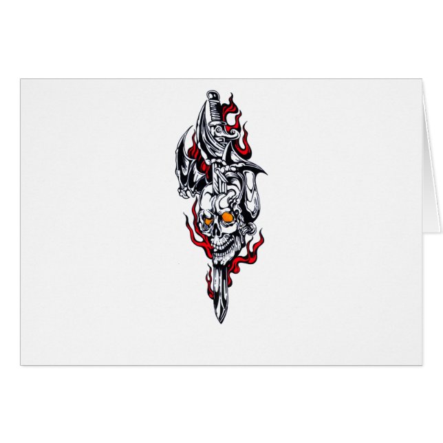 Stam- tatuering med skallen hälsningskort (Framsidan Horizontal)