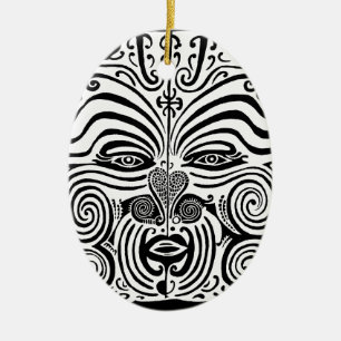 Stam- tatueringdesign - nyazeeländskt Maori Julgransprydnad Keramik