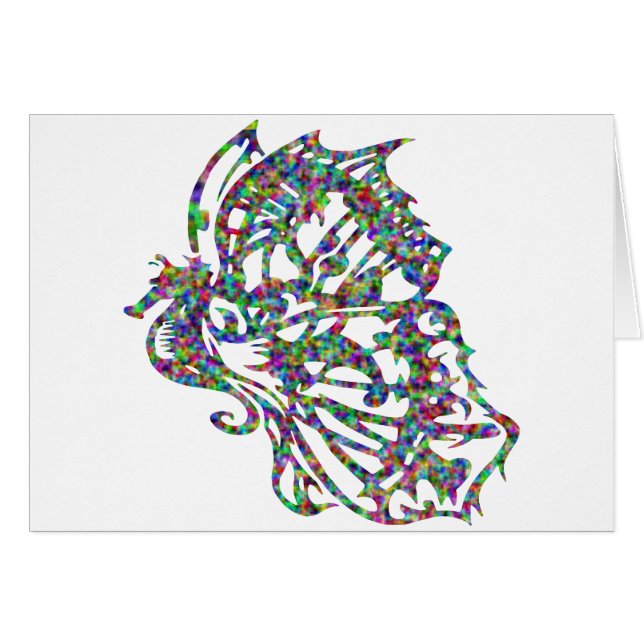 Stam- tatueringfjärilsSeahorse Hälsningskort (Framsidan Horizontal)