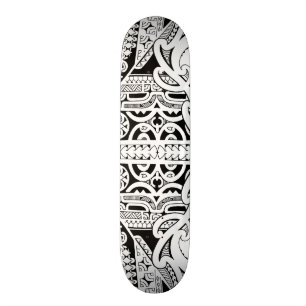 Stam- tatueringskateboarddäck i Marquesas stil Mini Skateboard Bräda 18,5 Cm