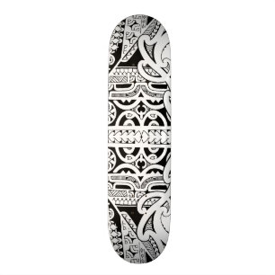 Stam- tatueringskateboarddäck i Marquesas stil Mini Skateboard Bräda 18,7 Cm