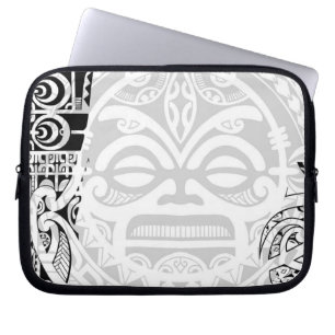 Stam- tikitotemansikte maskerar tatoodesignen laptop sleeve