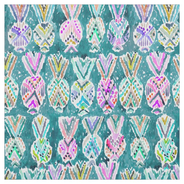 Stam- tropiska vattenfärghawaiiboananas tyg (Provkarta)