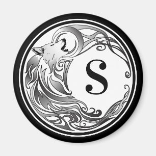 Stam- varg - skuggad Monogram Magnet