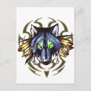 Stam- vargtatueringdesign vykort