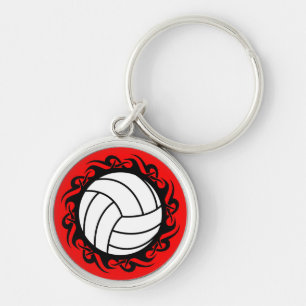 stam- volleyboll rund silverfärgad nyckelring