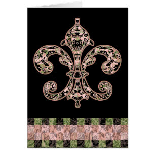 Stam- Voodoo Fleur de lis Hälsningskort