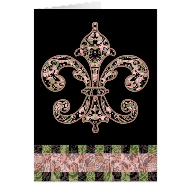 Stam- Voodoo Fleur de lis Hälsningskort (Framsidan)