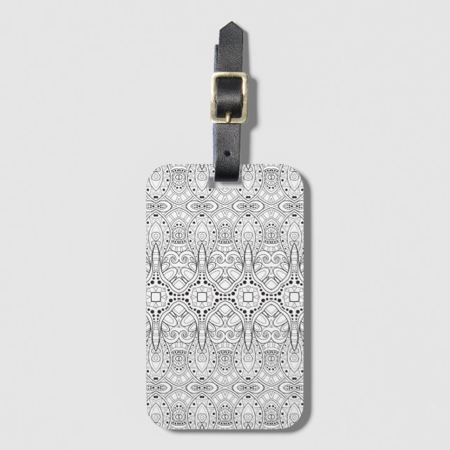 Stam- Zendoodle design Bagagebricka (Framsida vertikal)