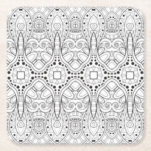 Stam- Zendoodle design Underlägg Papper Kvadrat