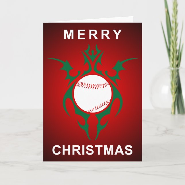 stambaseball god jul helgkort (Framsida)