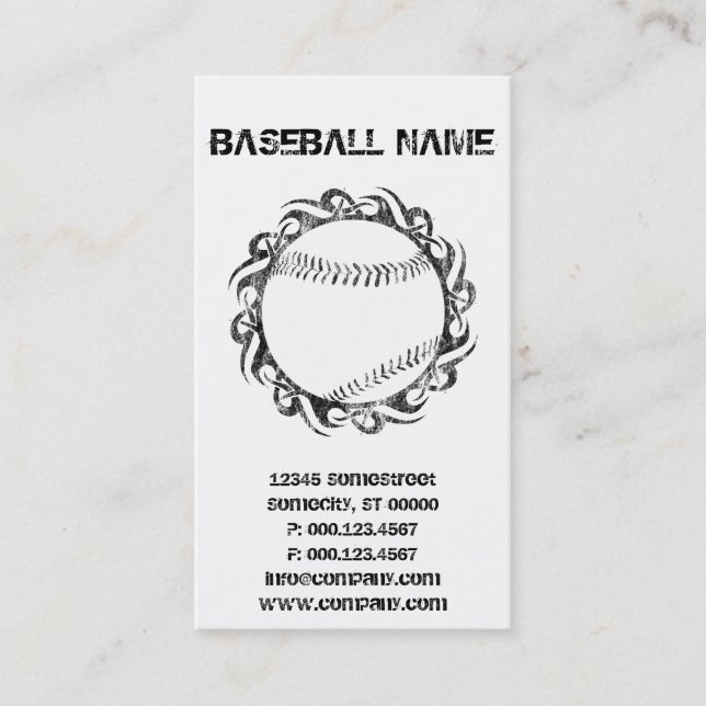 stambaseboll visitkort (Framsida)