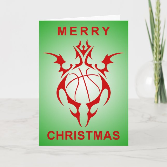 stambasketboll god jul helgkort (Framsida)
