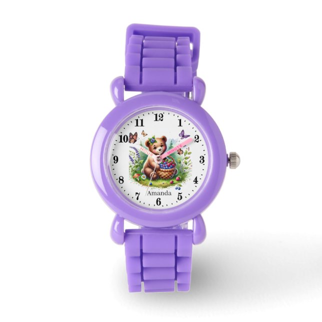 Stambjörn älskare anpassade flickor armbandsur (Framsida)