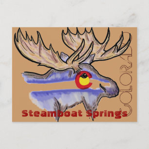 Stamboat Vår Colorado elk vykort