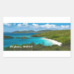 Stamfjärd, St John USVI Rektangulärt Klistermärke