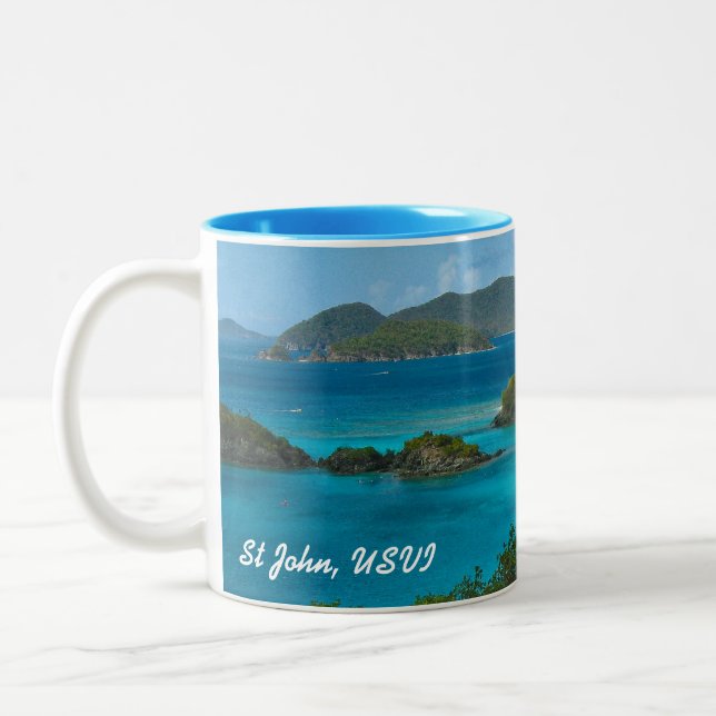 Stamfjärd, St John USVI Två-Tonad Mugg (Vänster)