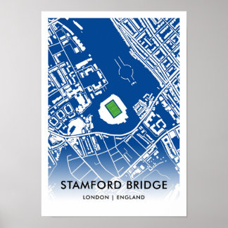 Stamford Bridge Stadium Karta - Chelsea FC:s hem Poster