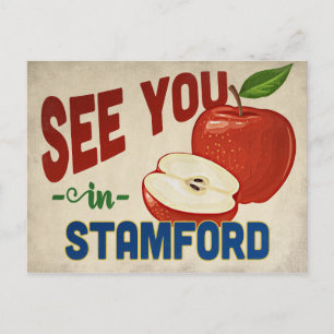 Stamford Connecticut Apple - Vintage resor Vykort