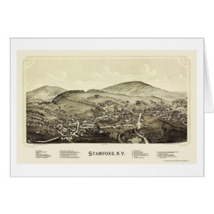 Stamford panorama- karta för NY - 1890 Hälsningskort