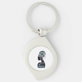Stamkvinnor Swirl Silverfärgad Nyckelring