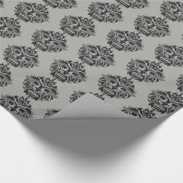Stammask - Grått Glossy Wrapping Papper, 30 x 6' Presentpapper