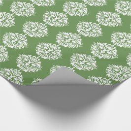 Stammask - Grönt Glossy Wrapping Papper, 30 x 6 Presentpapper