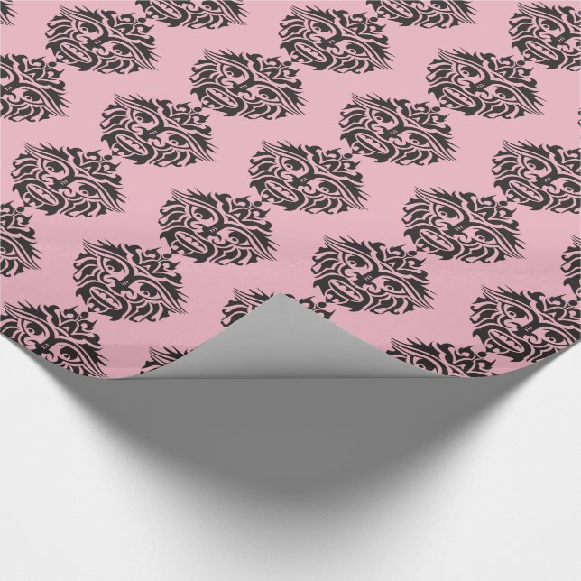 Stammask - Rosa Glossy Wrapping Papper, 30 x 6 tum Presentpapper (Hörn)