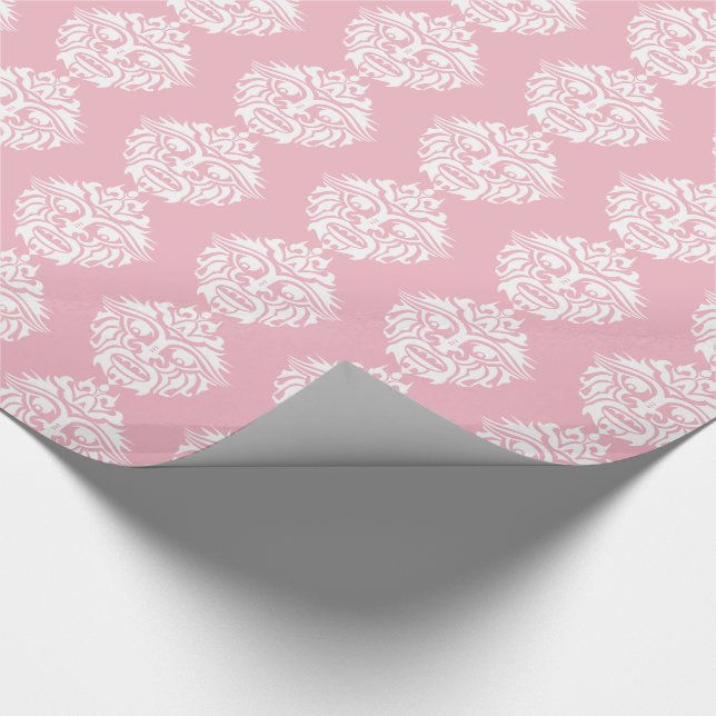 Stammask - Rosa Glossy Wrapping Papper, 30 x 6 tum Presentpapper (Hörn)