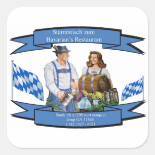 Stammtisch zumbavarians restaurang fyrkantigt klistermärke