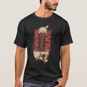 Stamning av levande gotin-kaffe, koffein, skullkaf t shirt
