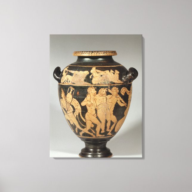 Stamnos, Dionysiac-scen, Etruscan-röd per Canvastryck (Framsida)