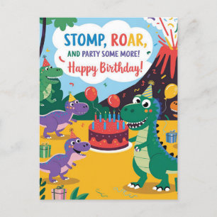 "Stamp, rytande & festar mer- Dino Kids Design Vykort