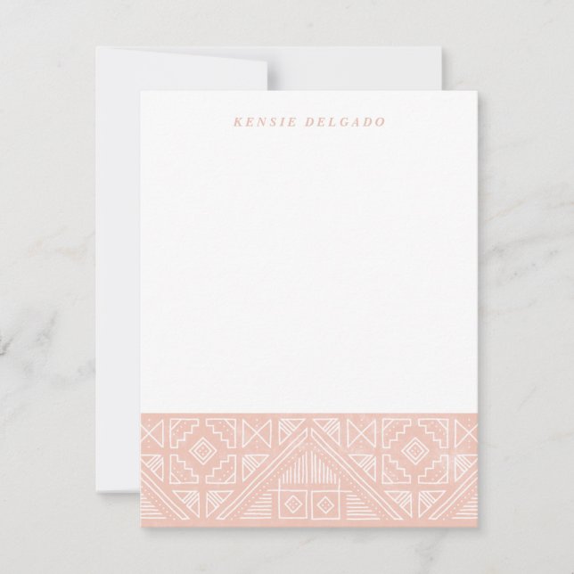 Stampad geometrisk stationi - Apricot Anteckningskort (Framsida)