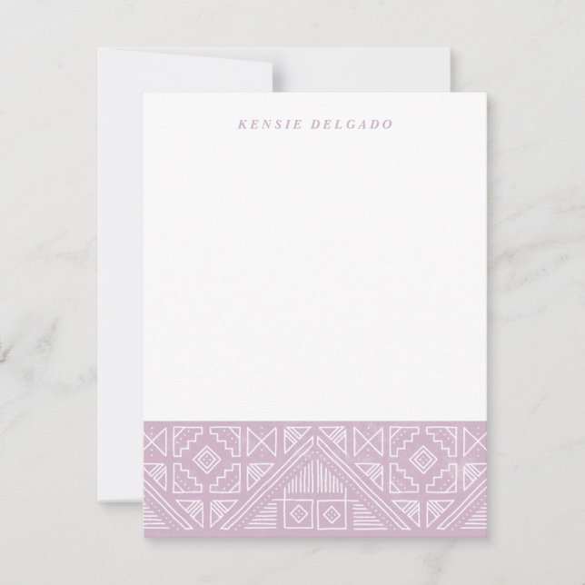 Stampad geometrisk stationi - Lilac Anteckningskort (Framsida)