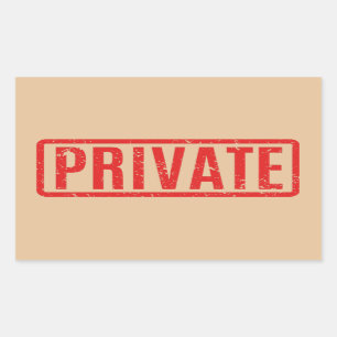 Stampad privat rektangulär etikett