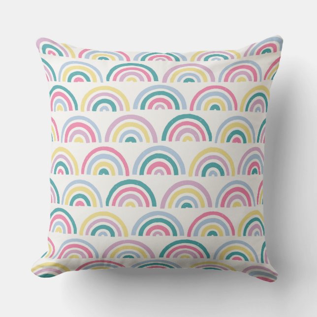 Stampade Rainbows Kids' Dekorativ kudde - Teal (Framsida)