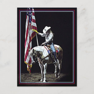 Stampede Prayers (röd, vit och blå gräns) Vykort