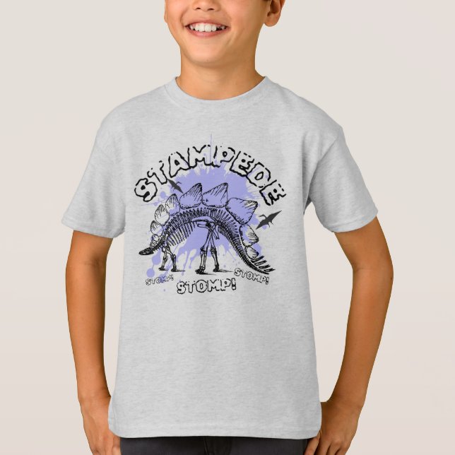 Stampede Stegosaurus Dinosaur T Shirt (Framsida)