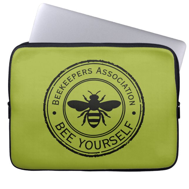 Stämpel - DIN TEXT - BEE 1 - Fan Fun Laptop Fodral (Framsidan)