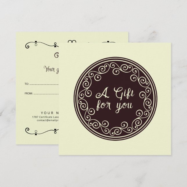 Stämpel Ornament Cirkel  DIN TEXT & IDÉ 1 kupong Anteckningskort (Fram/baksida)