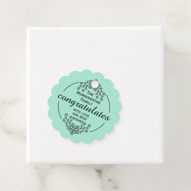 Stämpelcirkel - DIN TEXT & IDÉ - BLOMMOR 9 Gåvor Etiketter (På plats)