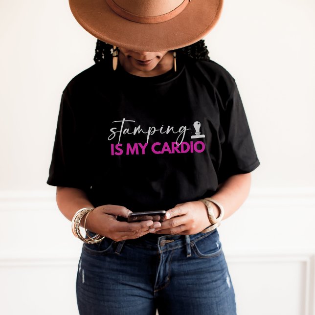 Stamping är min Cardio Rosa Funny Notary Black T-S T Shirt (Skapare uppladdad)