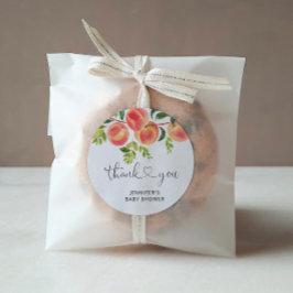 Stämpla Tack, klassiskt, runt streck Runt Klistermärke