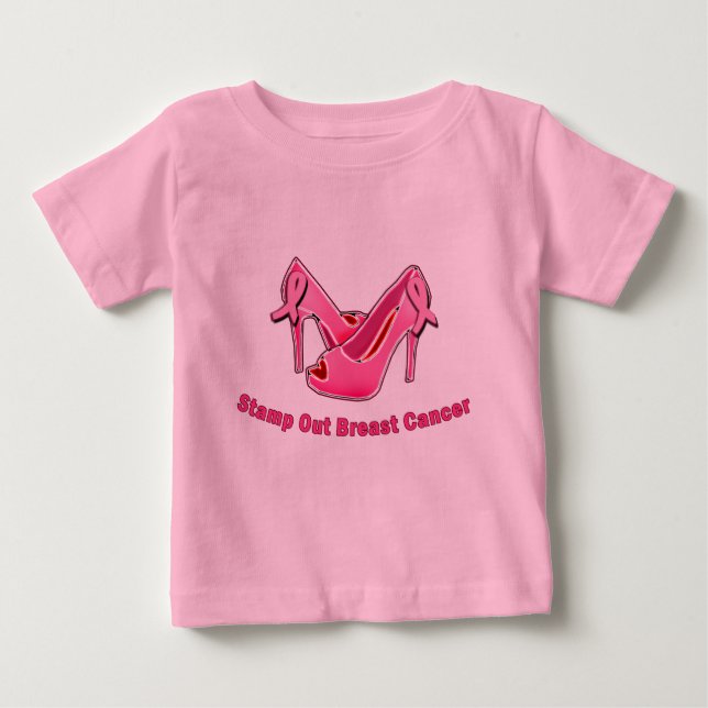 Stämpla ut bröstcancerstiletter t-shirt (Framsida)
