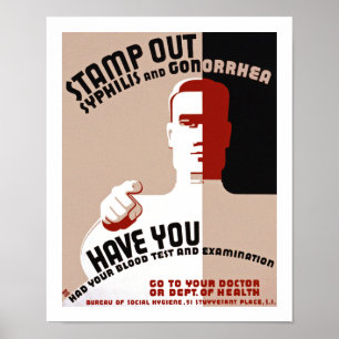 Stämpla ut Syphilis och gonorrén Poster