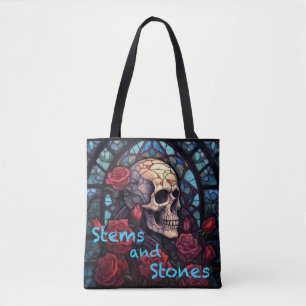 Stämplar och stenar Skull och Ro Tote Bag Tygkasse
