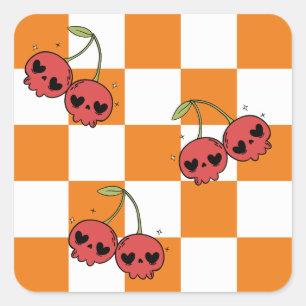Stämplare för kontrollpanel för Cherry Skull - Cut Fyrkantigt Klistermärke