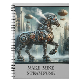 Stampunk bärbar dator med imponerande hästbild anteckningsbok