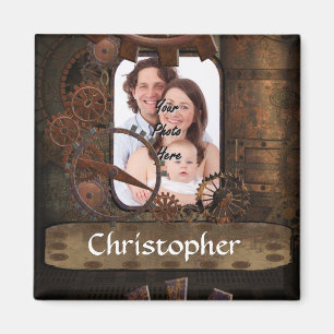 Stampunk, fotobakgrund magnet